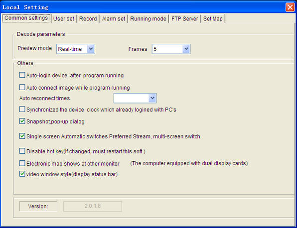 Sysvideo SC6000 Series IP Camera Management Software XCenter UI: local setting